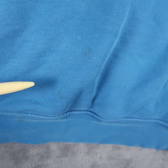 Vintage Y2K Nike Gray Tag Blue Hoodie Size L Large Mini Swoosh Thrashed - Picture 11 of 16